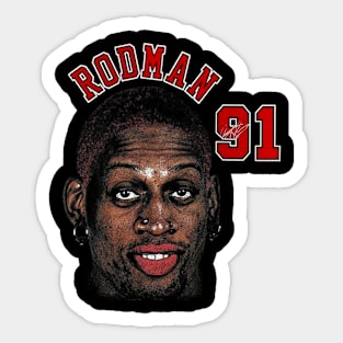 Dennis Rodman Bulls 91 Sticker